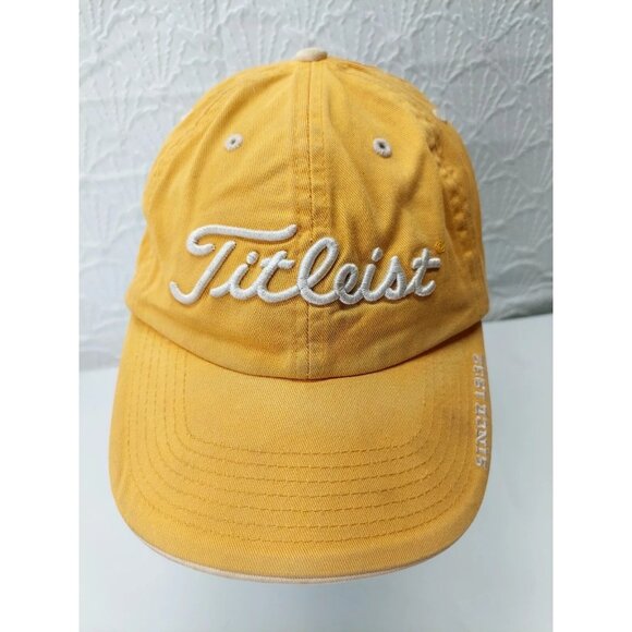 Titleist 'Since 1932' Golf Brand Yellow with Embroidered Logo Strapback Hat - Picture 1 of 10